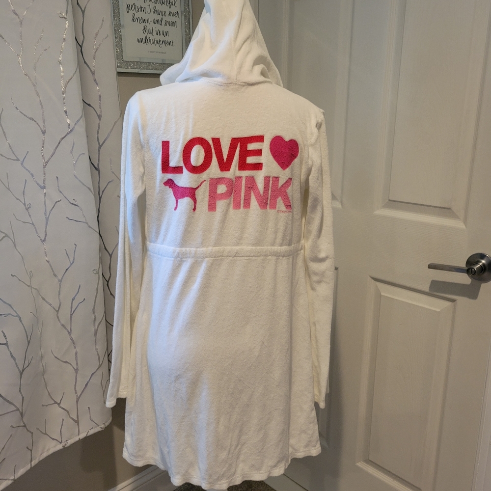 Victorias Secret Pink "Love Pink" Terry Cloth Robe